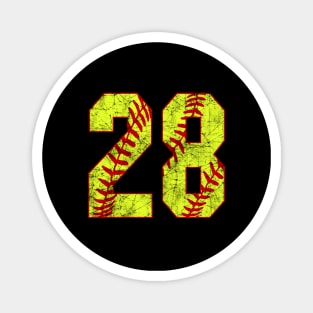 Fastpitch Softball Number 28 #28 Softball Shirt Jersey Uniform Favorite Player Biggest Fan Magnet